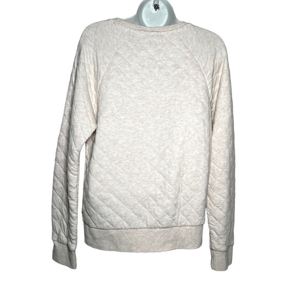 Patagonia Women's Organic Cotton Quilt Crew Sweatshirt Beige Pullover Top Small - Picture 7 of 10